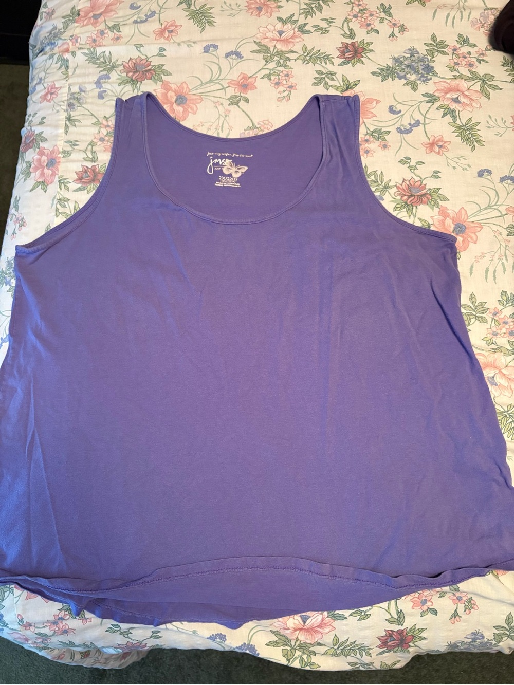 Just My Size Purple Scoop Neck Tank Top